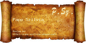 Papp Szilvia névjegykártya